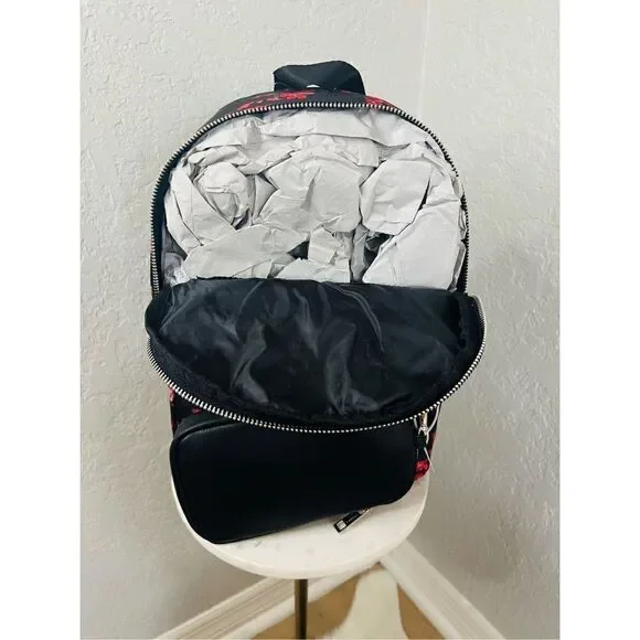 Madden Girl Mini Backpack & Pouch Bag, Lightweight, Black Red Floral, NWT - Picture 12 of 14